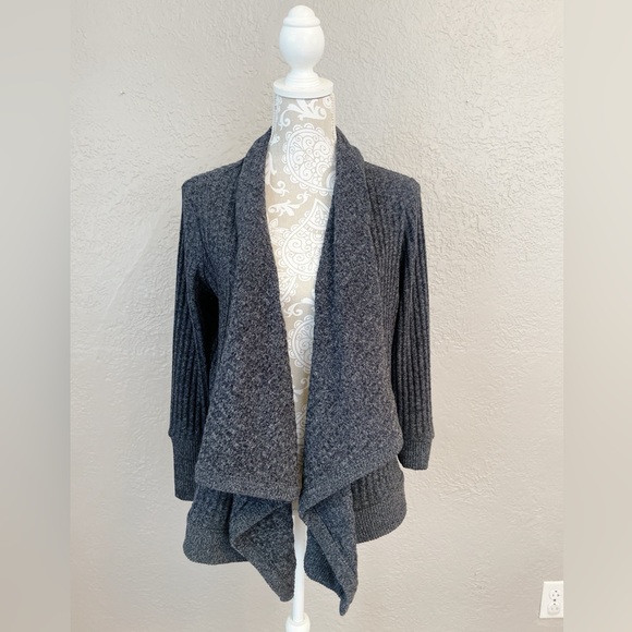 lululemon athletica Sweaters - Athleta Tiburon Charcoal Gray Waterfall Cardigan Sweater Size small
